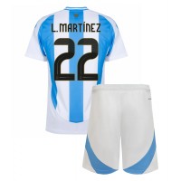 Fotbalové Dres Argentina Lautaro Martinez #22 Dětské Domácí Copa America 2024 Krátký Rukáv (+ trenýrky)